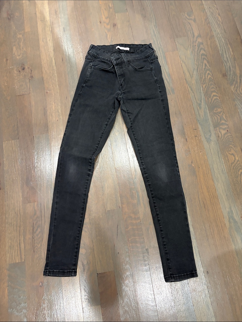 Black Womens Low-Rise Skinny Jeans